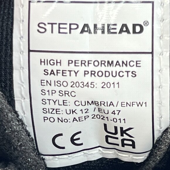 Stepahead Mens Cumbria ENFW1 Black Composite Toe Leather Size 12.5 Work Boots - Picture 10 of 10